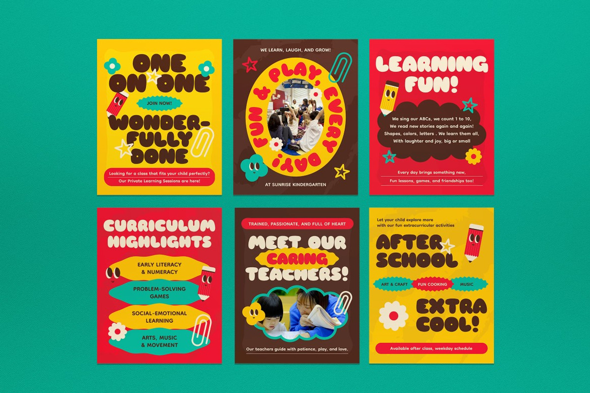 Kindergarten Education Instagram Set, a Social Media Template by graphicook (Photo 2 of 3)