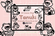 Tanuki Procreate Stamps Brush Set, a Brush Add-On by HalieKStudio (Thumbnail 1 of 9)