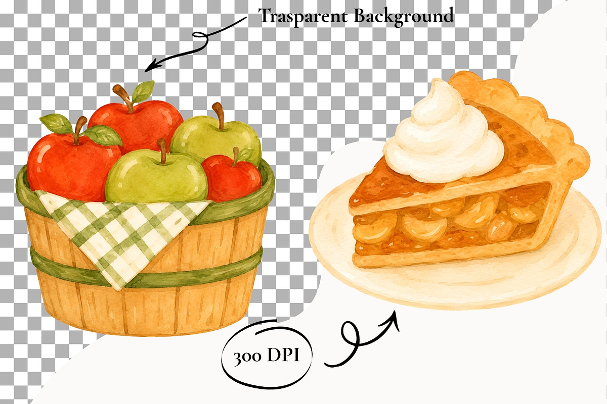 Cozy Apple Clipart Harvest Season, a Food Illustration by SugarCloudStudioArt (Photo 2 of 6)
