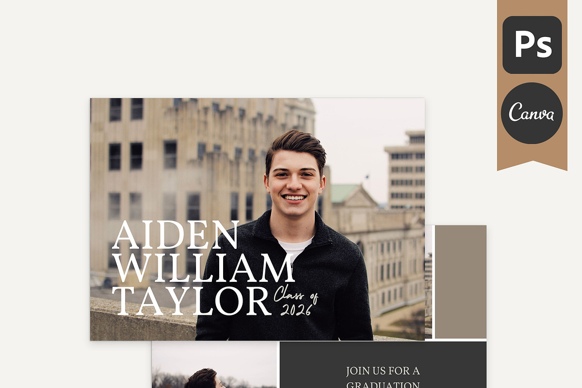 Guys Graduation Card Template DED, an Invitation Template by Laurie Cosgrove Design (Photo 1 of 7)