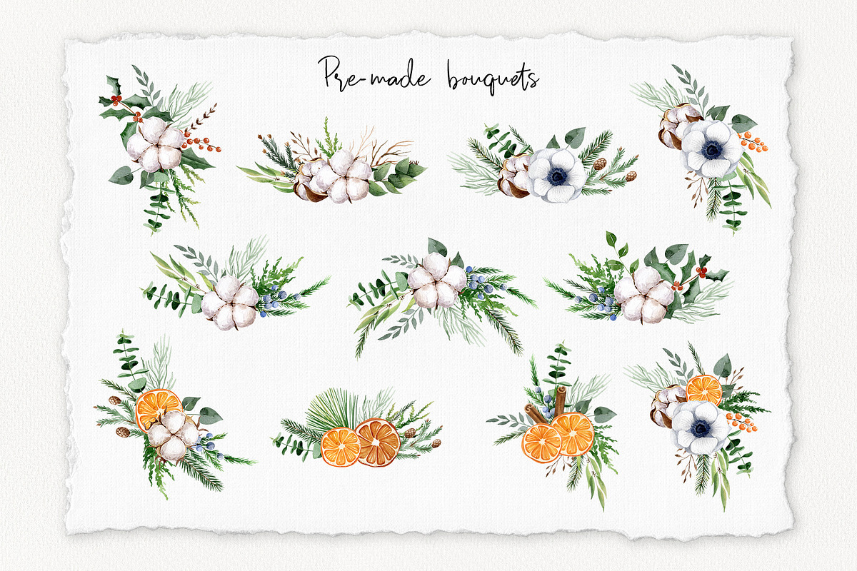 Zero Waste Christmas watercolor set, a Decorative Illustration by Natalia Fedorova (Photo 7 of 14)