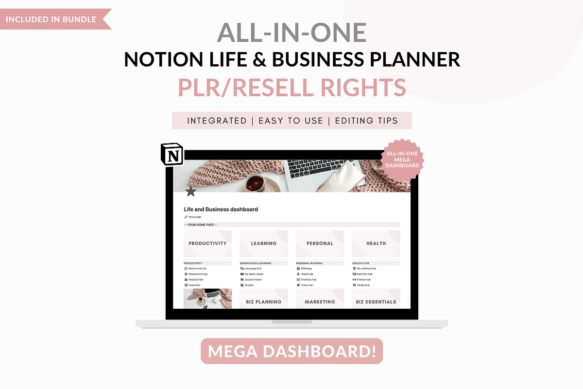 Notion template bundle dashboard, a Templates & Theme by Cate Creates (Photo 10 of 12)