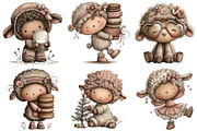 Funny Christmas Sheep Clipart, an Illustration by Craft Nest (Thumbnail 4 of 10)