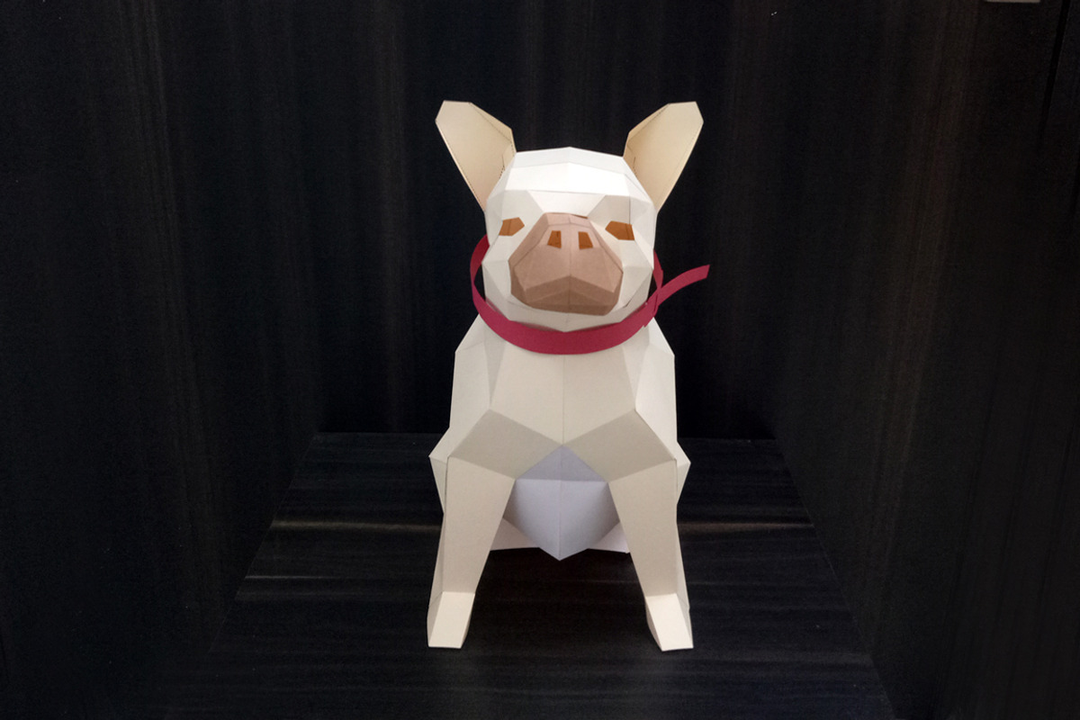 DIY French Bulldog - 3d papercraft, a Templates & Theme by PAPER amaze
