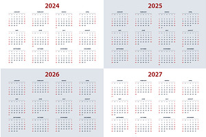Quarter calendar template for 2024, a Texture Illustration by Golden Sikorka