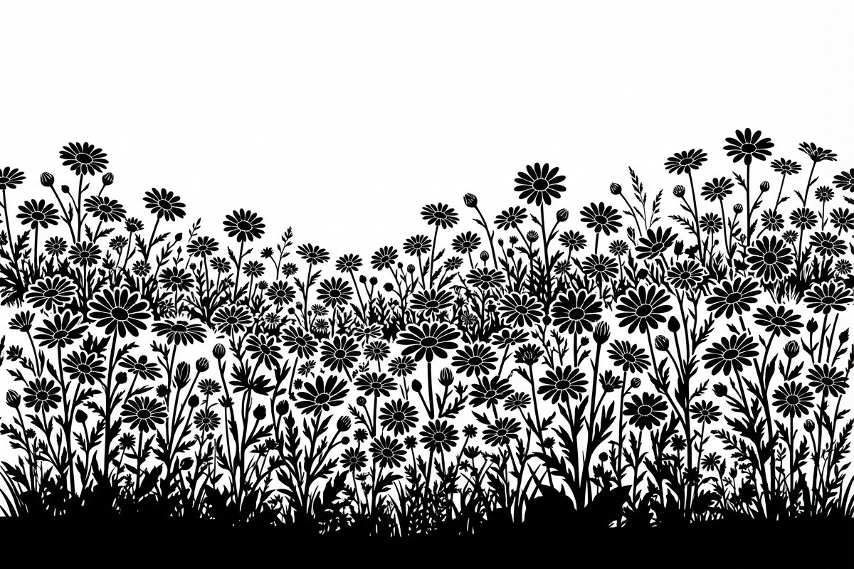 60 Daisy Flower Field Silhouette, a Seasonal Illustration by Amazin_art (Photo 28 of 28)