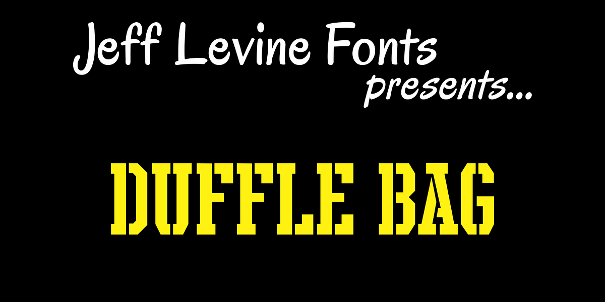 Duffle Bag JNL, a Slab Serif Font by Jeff Levine Fonts