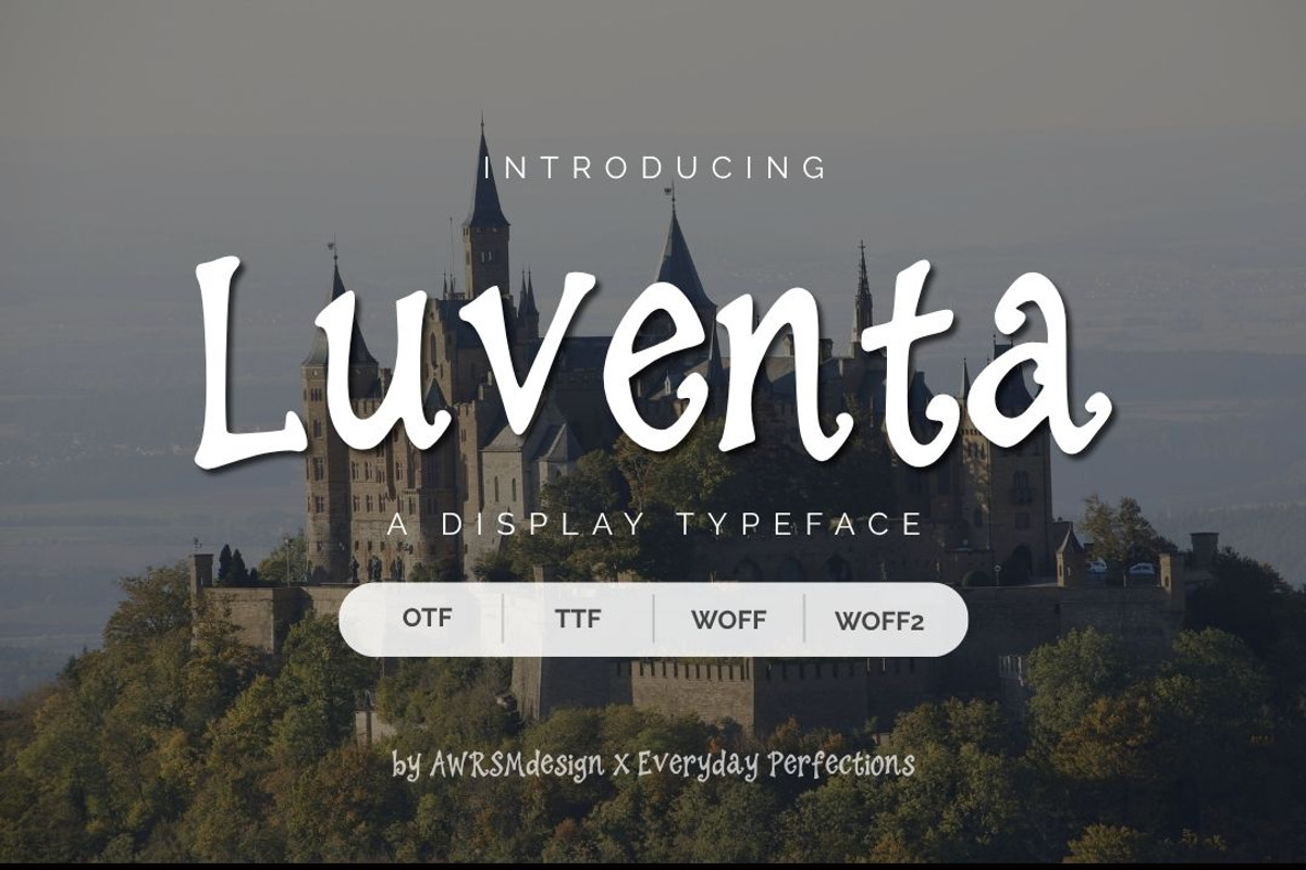 Luventa | A Fantasy Display Font, a Handwritten Font by Everyday Perfection (Photo 1 of 5)