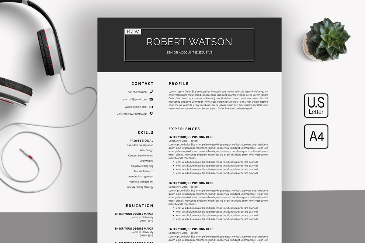 Resume / CV, a Resume Template by SlideCo (Photo 1 of 6)