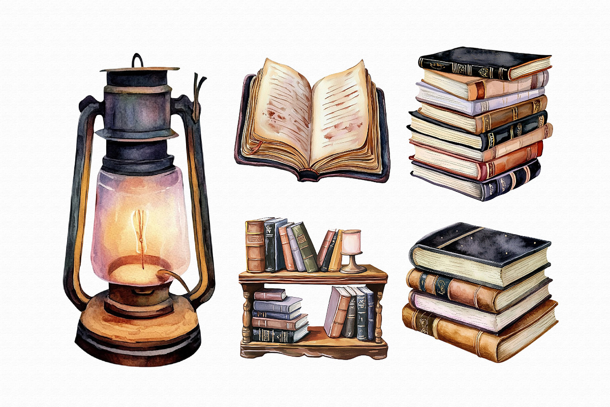 Watercolor Book Clipart, an Illustration by Libby Wishes (Photo 3 of 4)