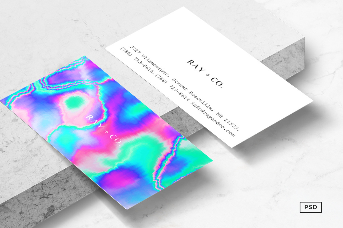 Holographic Business Card Template, a Business Card Template by Human-made.  Made to feel.