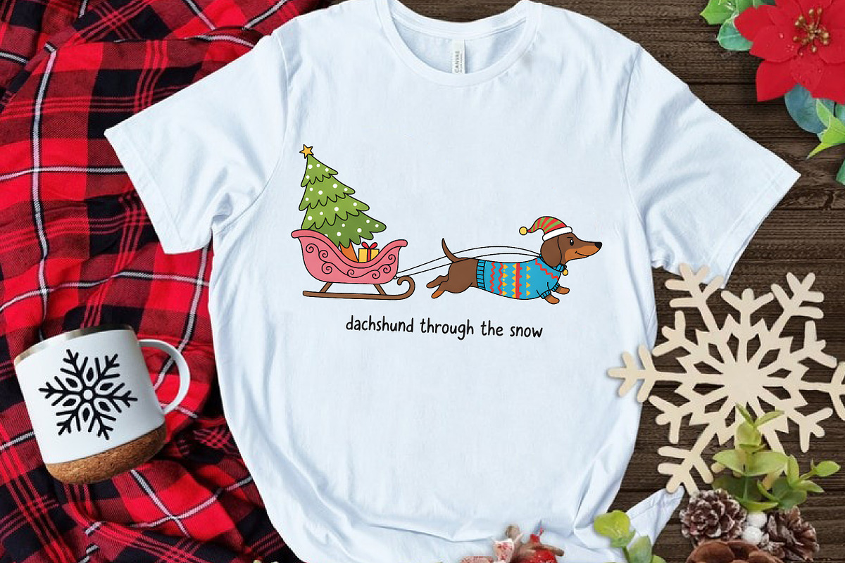 Christmas Dog Colorful Hand-Drawn, an Illustration by Canvas Craft (Photo 5 of 5)