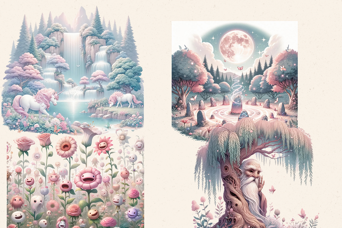 PINK FAIRY ENCHANTED FOREST CLIPART, a Person Illustration by Daring Digies (Photo 6 of 9)