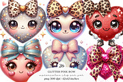 Glitter Pink Bow Heart Png, an Illustration by SinaCreation (Thumbnail 1 of 11)