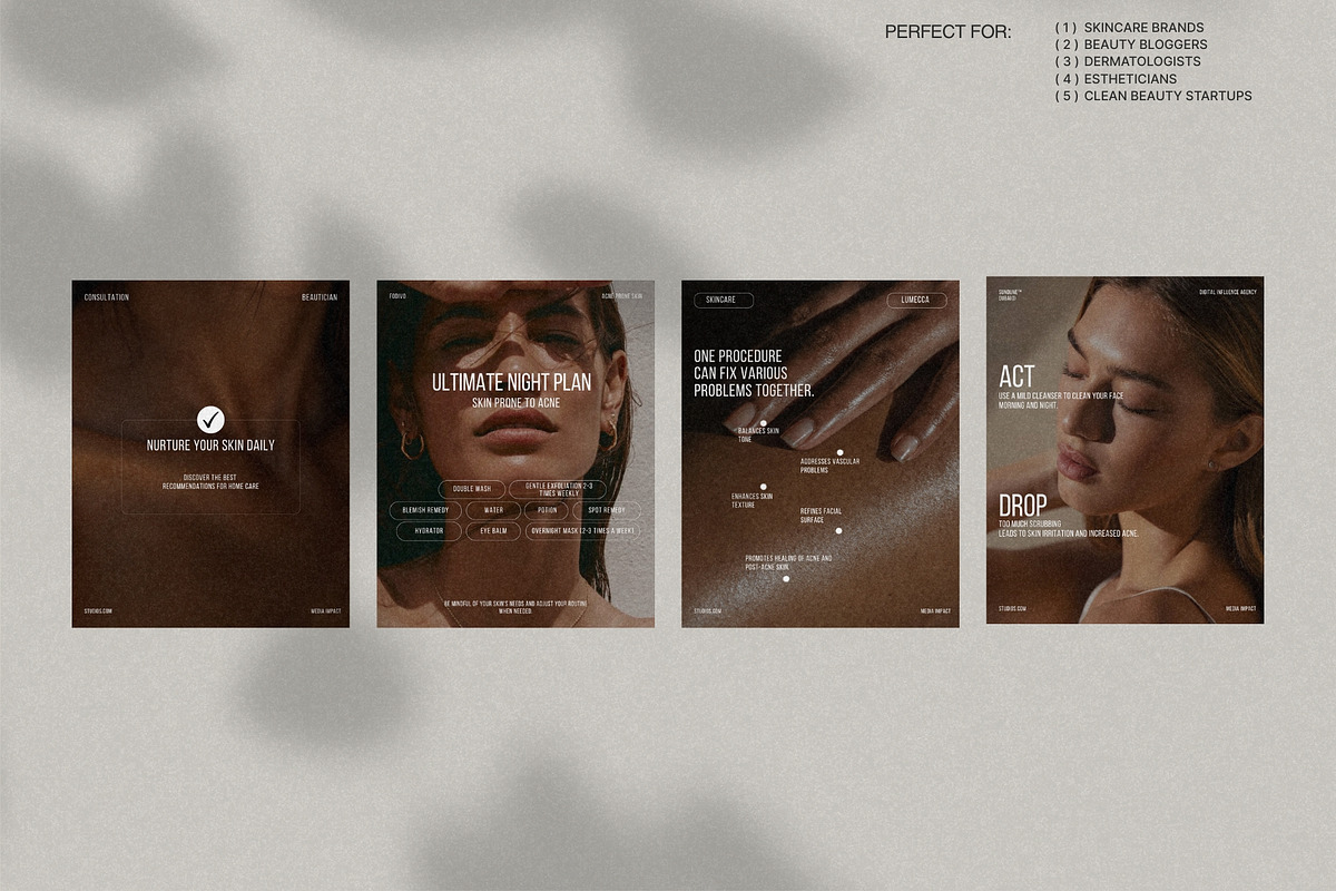 Skincare Feed Templates in Canva preview 2