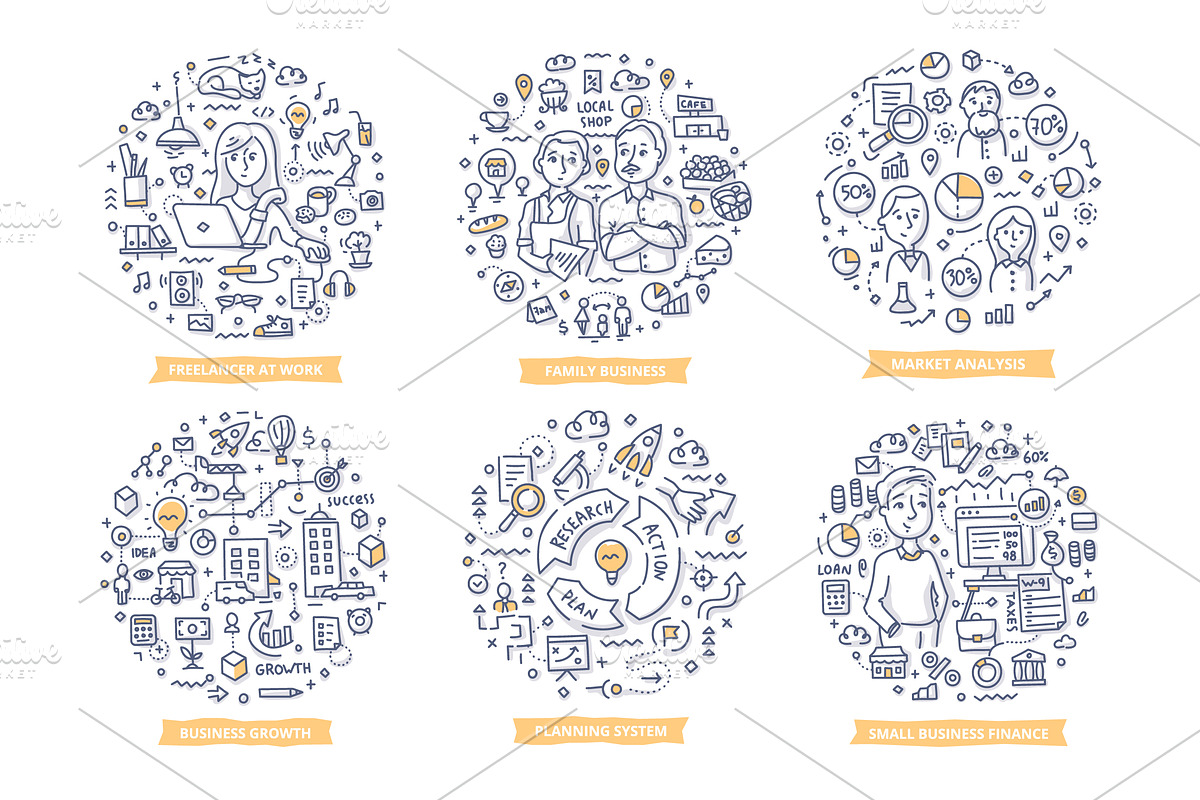 20 Startup Doodle Concepts, a Finance Illustration by Rassko (Photo 5 of 5)