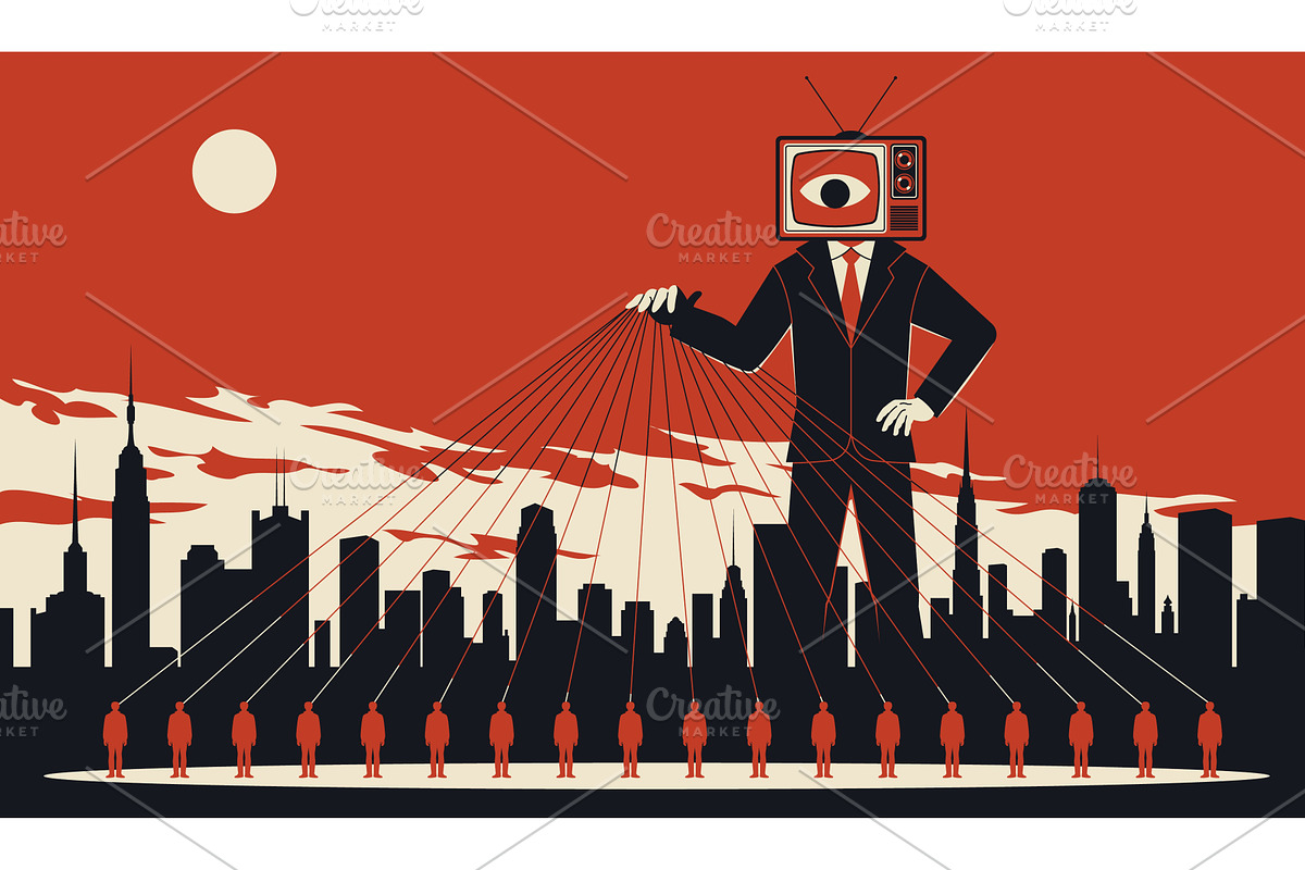 Manipulation people. Imposition of, a Person Illustration by YummyBuum