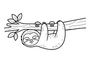 Cute Sloth Line Art Bundle, an Illustration by musafir_fashion (Thumbnail 10 of 51)