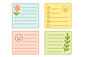 Colorful note cards with floral and, an Arts & Entertainment Photo by ZinetroN