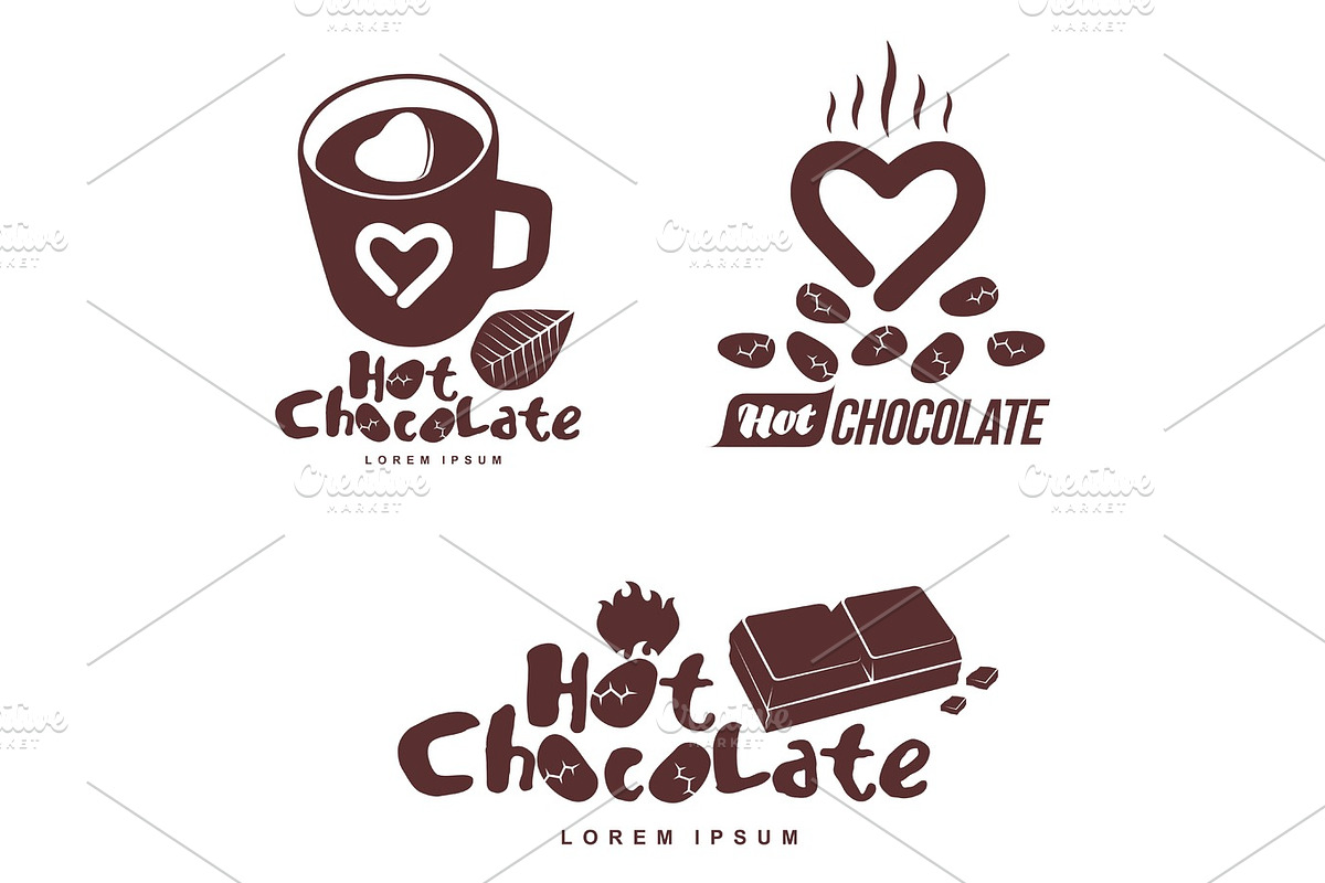 hot chocolate logo template, a Food Illustration by Handy Trendy, image size:1200x800