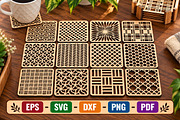Square Coasters SVG Bundle, an Object Graphic by Libby Wishes (Thumbnail 1 of 3)