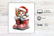 Cute Christmas Kitten Clipart, an Illustration by Canvas Craft (Thumbnail 7 of 7)