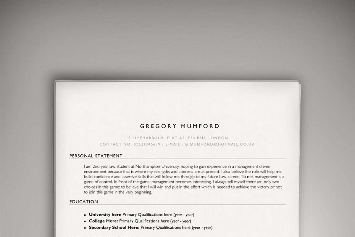 The Apprentice (PSD + WORD DOC), a Resume Template by Valeur Design