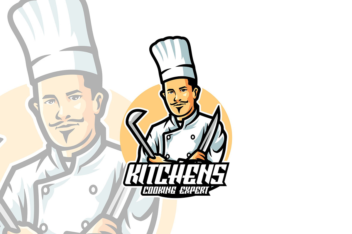 Kitchen Chef Mascot Logo Design., a Branding & Logo Template by VectorCraft
