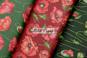 Watercolor Poppy Seamless Patterns, an Illustration by OlDm_Shop (Thumbnail 5 of 10)