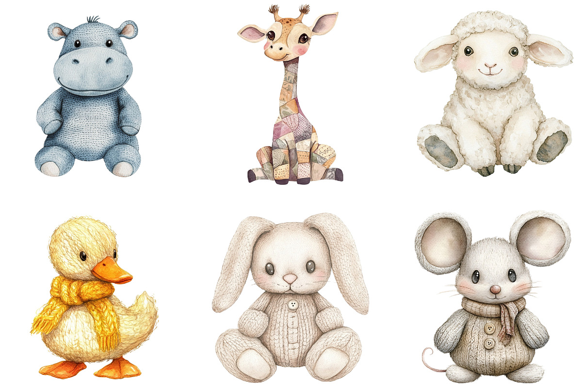 Vintage Knitted Plush Baby Animals, a Seasonal Illustration by DreamArtGraphic (Photo 2 of 4)