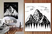 Mountains and trees sketch, an Object Graphic by Live line (Thumbnail 6 of 6)