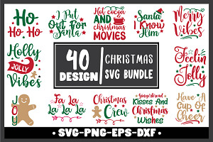 Christmas Quotes Svg Bundle Set