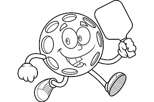 Pickleball Running With Paddle, an Illustration by HitToon
