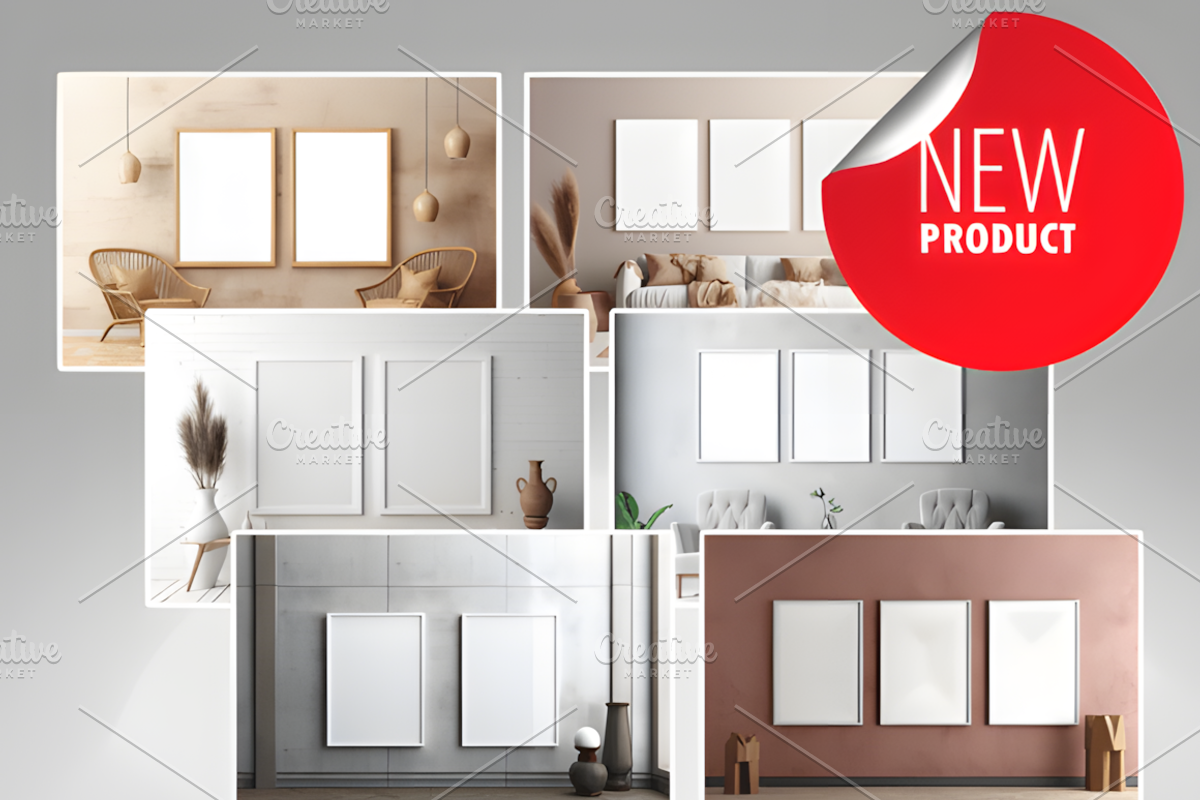 Frame Mockup Bundle PSD Wall Art, a Social Media Template by Ink Gallery (Photo 6 of 6)