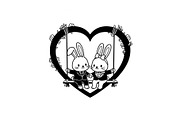 Cute Bunny Love Silhouette Icons, an Illustration by Creativeshirt (Thumbnail 48 of 51)