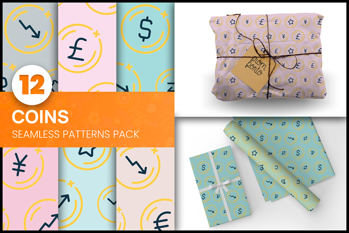 Coins Seamless Patterns, a Pattern Graphic by Custom Fonts & Patterns