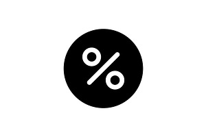 Interest Rate Black Glyph Ui Icon