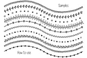 60 doodle vector pattern brushes, a Brush Add-On by Sunshine Art Shop (Thumbnail 7 of 8)