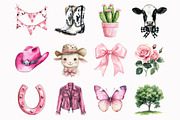Watercolor Howdy Farm Clipart, a Seasonal Illustration by Design Market (Thumbnail 4 of 4)