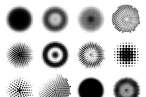 Monochrome Halftone Effects Set, a Decorative Illustration by Alexander Belenkiy