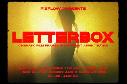Letterbox Film Frames PNG, an Object Graphic by Pixflow