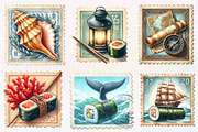 Nautical Vintage Stamp Clipart, an Illustration by CreationArt (Thumbnail 2 of 5)