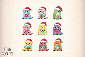 Halloween Cute Ghost Christmas Coffe, an Illustration by Daily.Designs