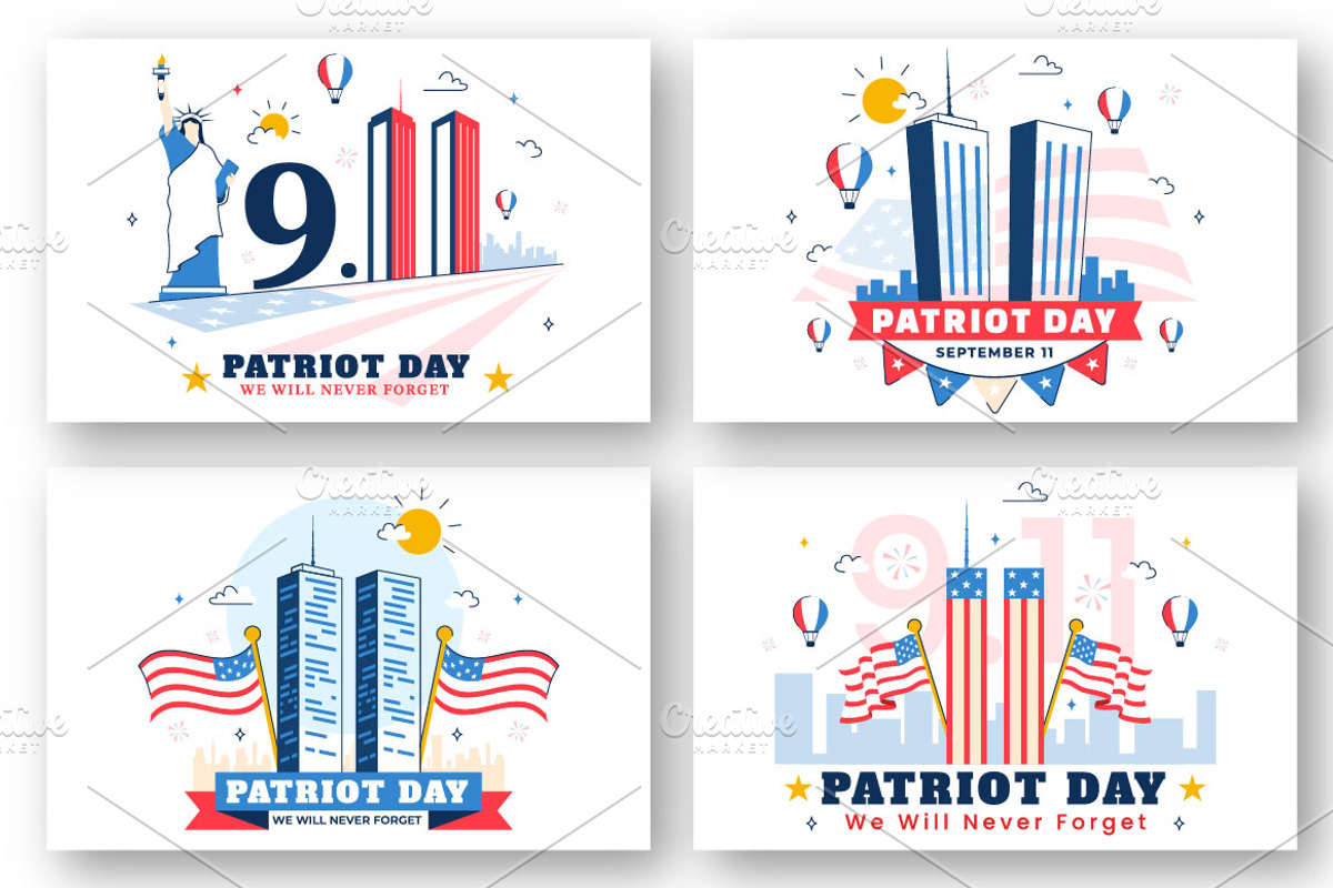 10 USA Patriot Day Illustration, a Person Illustration by denayunebgt (Photo 2 of 4)