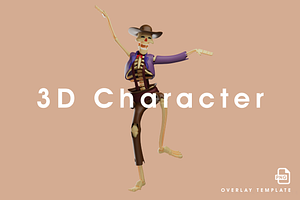 3D Skull Cowboy Has A Dancing Pose