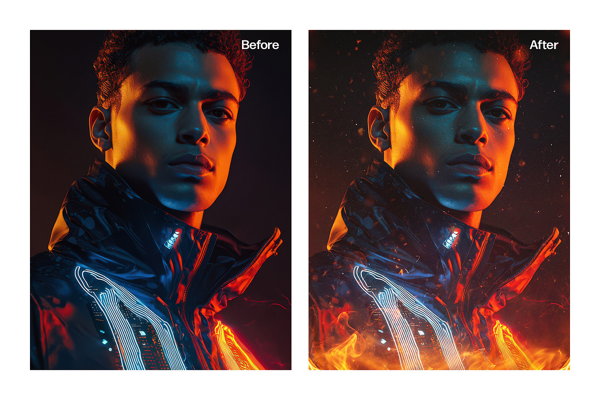 Flame Border Photo Effect Template, a Texture Graphic by DesignerCandies
