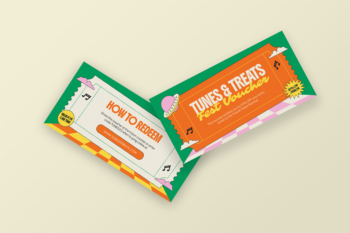 Tunes & Treats - Gift Voucher, a Print Template by StreaksideStd (Photo 3 of 3)