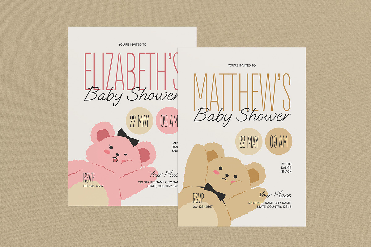 Baby Shower Invitation, an Invitation Template by graphicook (Photo 1 of 3)