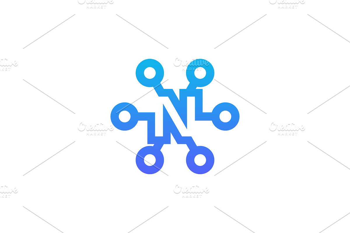 letter N network link digital logo, a Branding & Logo Template by Rasagama Studio