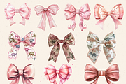 PINK COQUETTE BOWS AND DOGS CLIPART, an Animal Illustration by Daring Digies (Thumbnail 3 of 7)